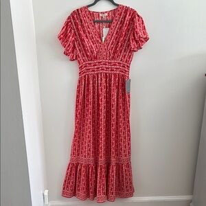 Red Patterned Women's Dress